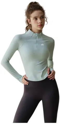 Alo Long Tee - Mint Half-Zip