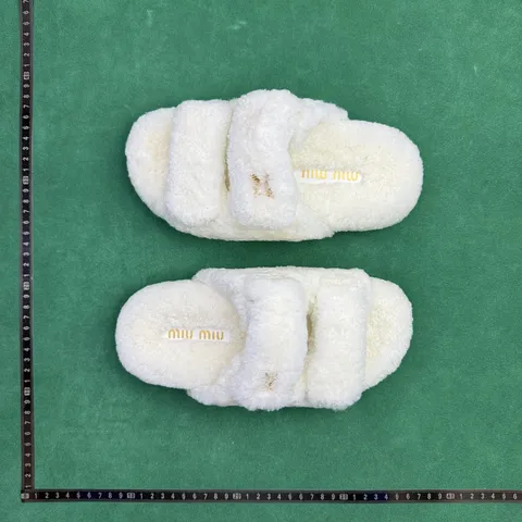 Miu Miu - Cream Shearling Slide