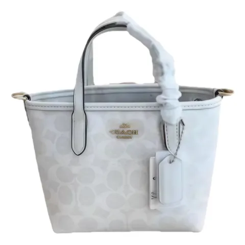 Coach Mini Bag - White Signature Tote