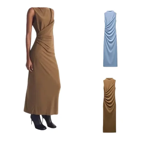 Zara Dress - Draped Maxi Multi-Colour