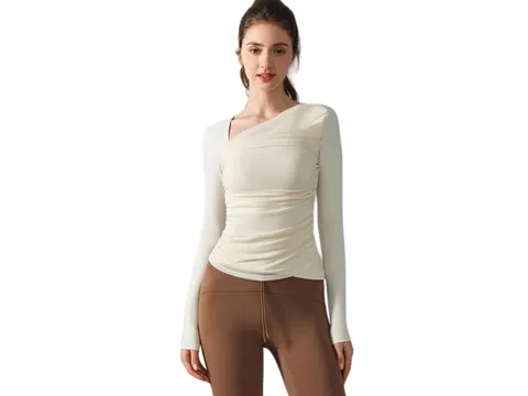 Alo Long Tee - Cream Asymmetric