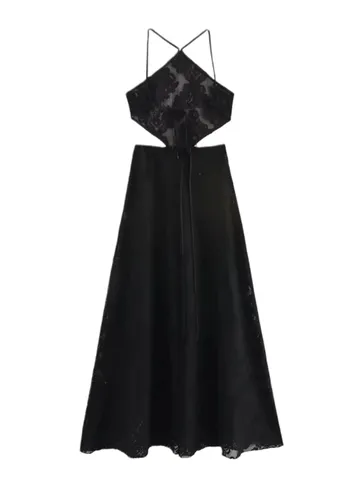 Zara Dress - Black Halter Maxi