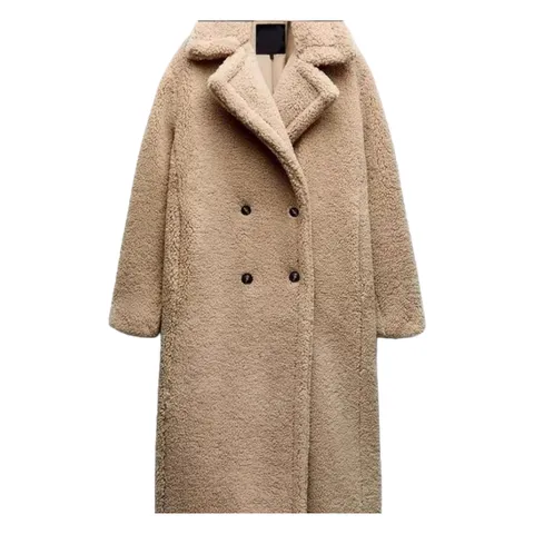 Zara Woolen Coat - Camel Teddy Coat
