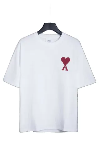 Ami Tee - White Red Heart