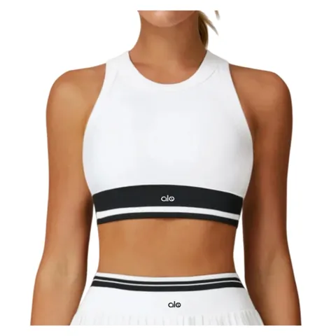 Alo Vest - White & Black Band Bra