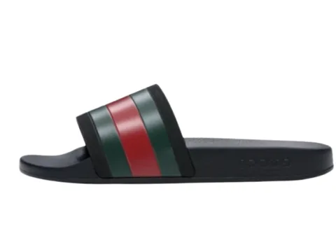 Gucci Slippers - Black Web Slide