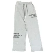 Corteiz Pants - Grey Text Wide-Leg