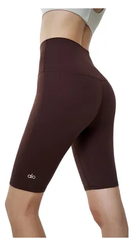 Alo Short - Brown Biker, High-Waist