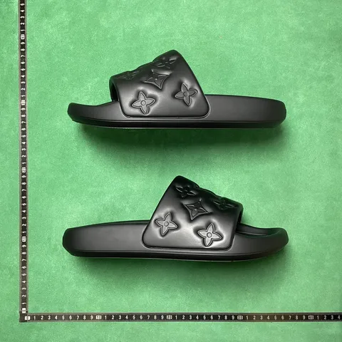 Louis Vuitton Waterfront - Black Monogram Slide