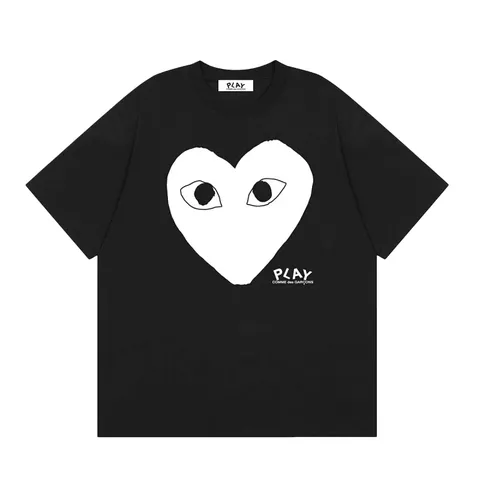 CDG Play Tee - Black White Heart