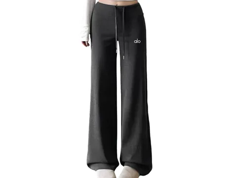 Alo Pants - Black Wide-Leg, High-Waist