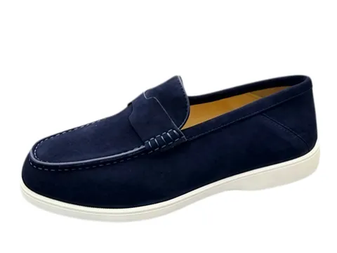 Hermes Loafers - Navy Suede Loafer