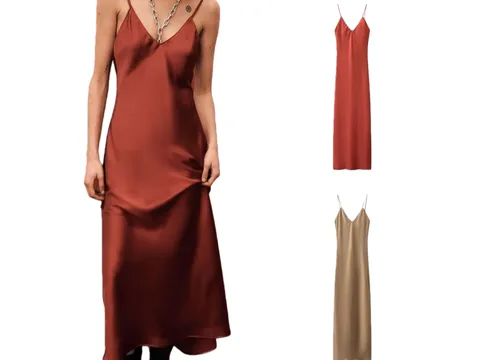 Zara Dress - Satin Slip Maxi Multi-Colour