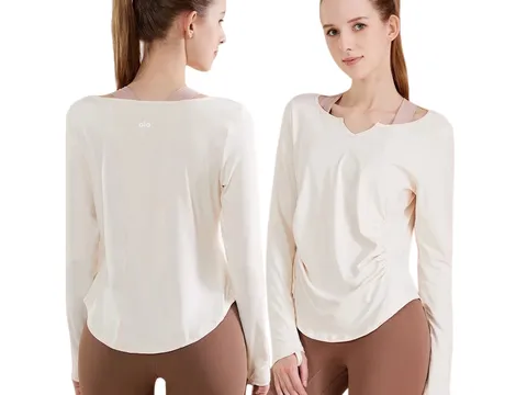 Alo Long Tee - Cream Relaxed, Quick-Dry