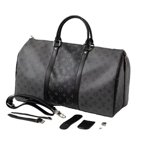 Louis Vuitton Duffle Bag - Black Monogram Keepall Set