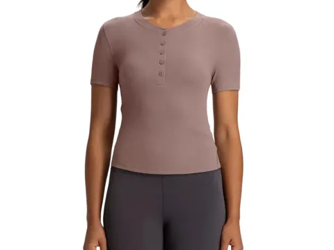 Alo Long Tee - Mauve Henley